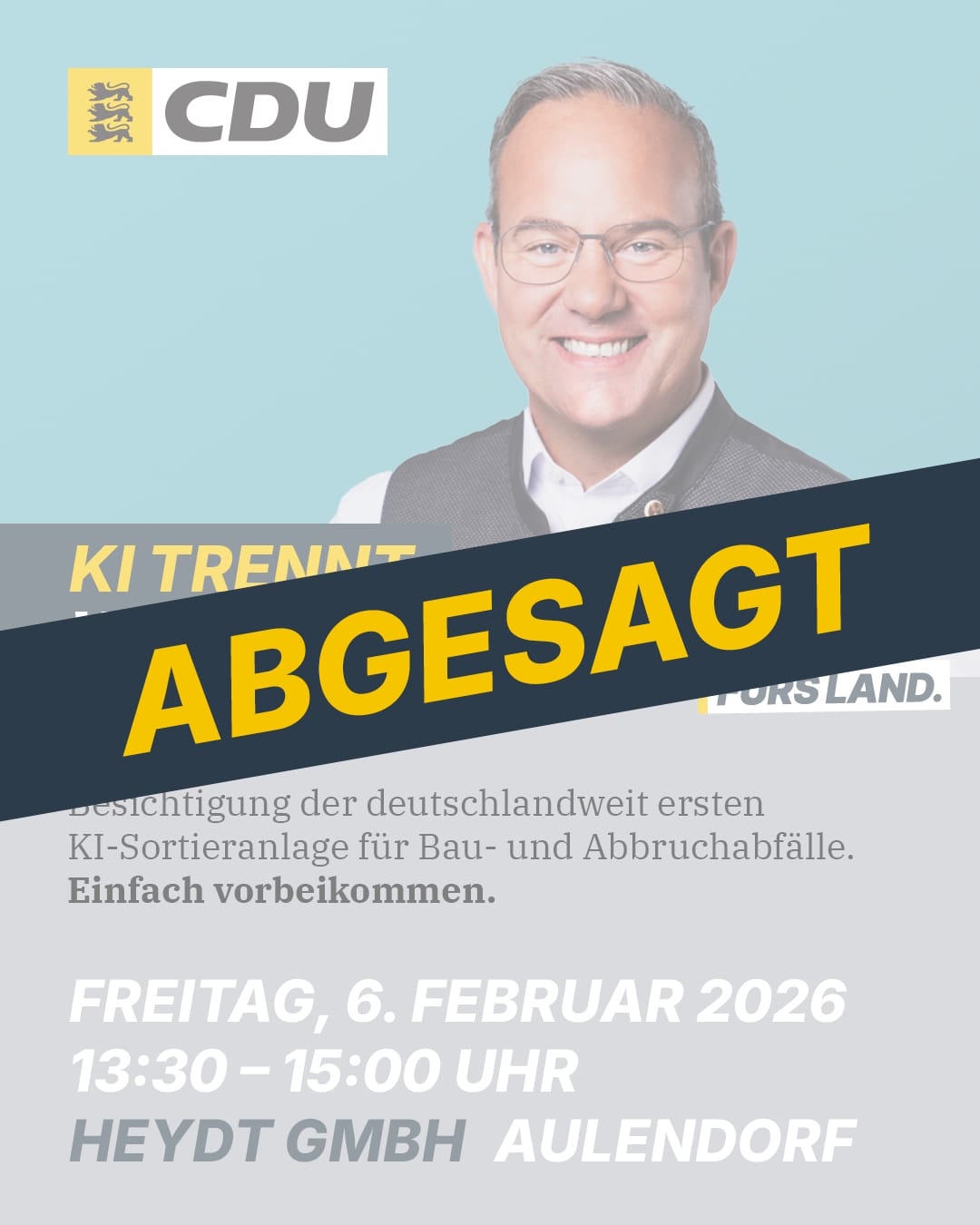 Bild Raimund Haser Absage 06.02.26